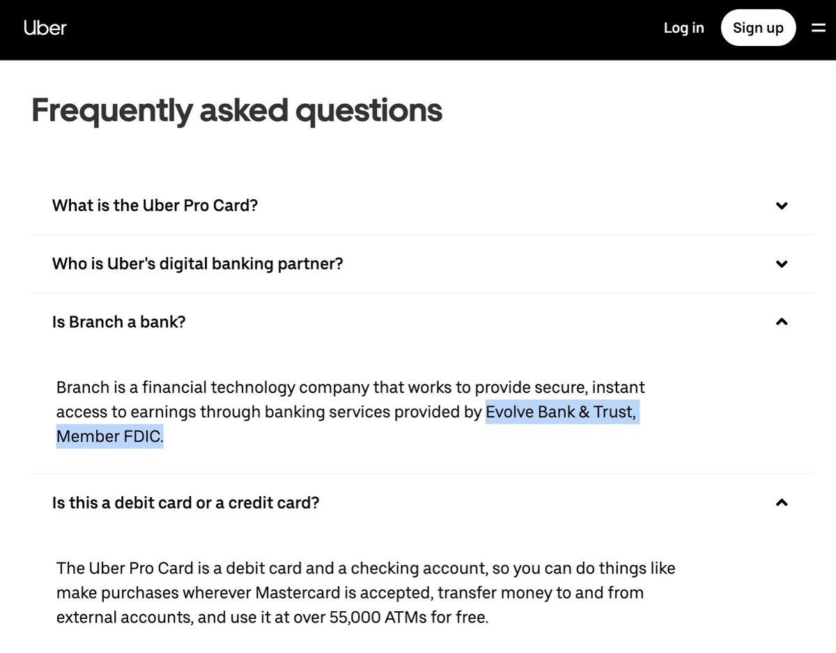 Uber Pro Driver Card Remains on Evolve via Branch