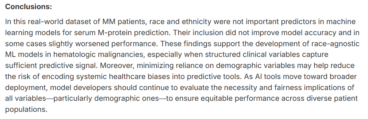 Race‑agnostic AI Accurately Predicts M‑protein in Myeloma