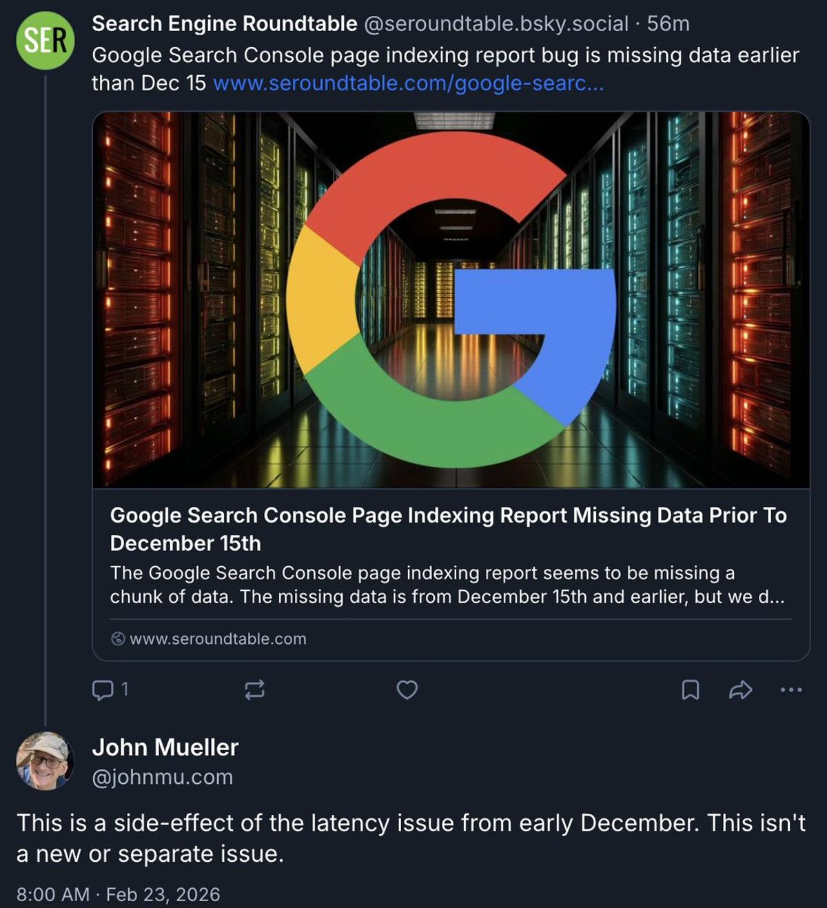 Google Admits Indexing Data Gaps Are Just Side-Effect