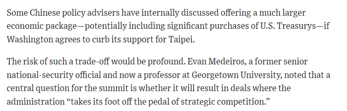 China May Pause Reserve Dedollarization if US Eases Taiwan Stance