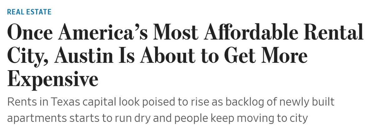 Austin Rents Poised to Rebound Despite Current Oversupply