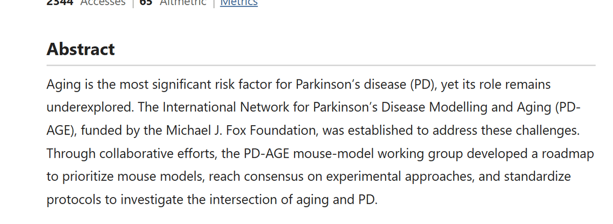 Aging and Parkinson’s: Collaborative Roadmap for Better Models