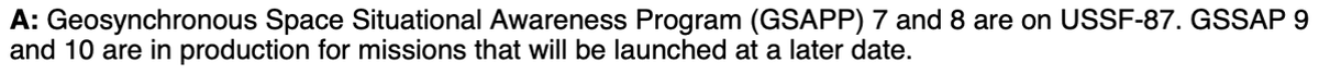 Space Systems Command Confirms Two GSSAPs on USSF‑87