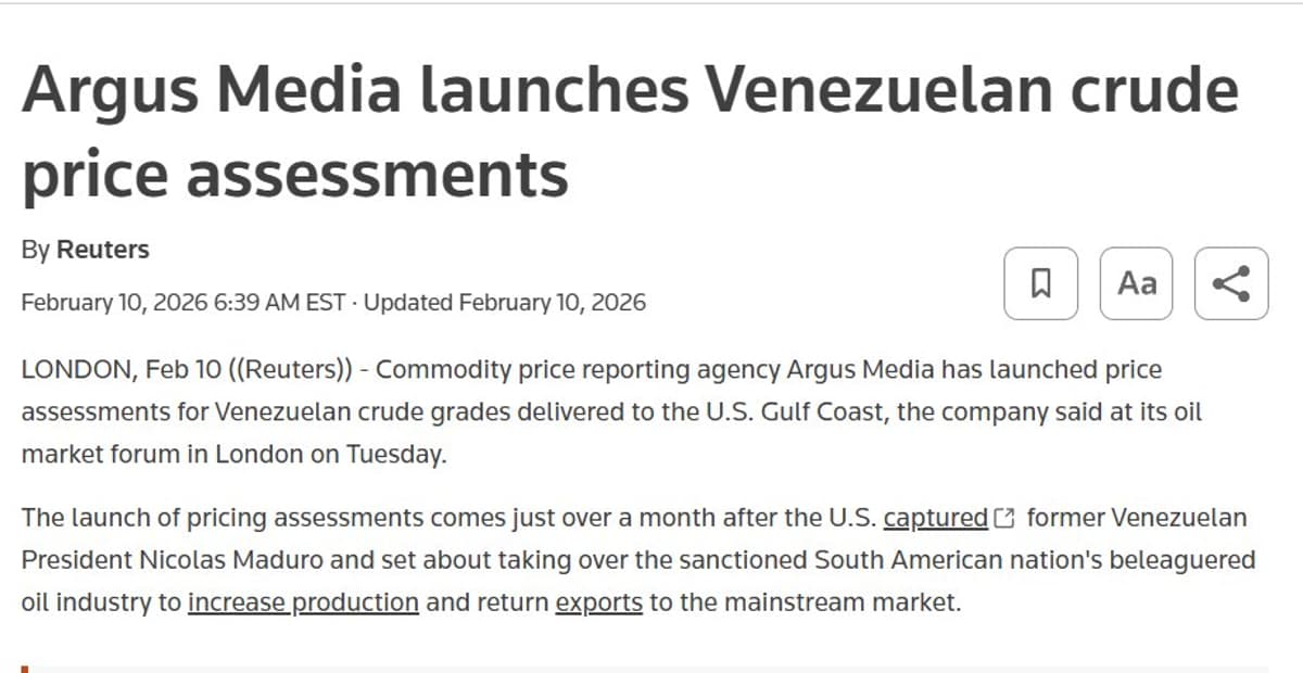 Argus Targets Venezuelan Crude for U.S. Gulf Delivery