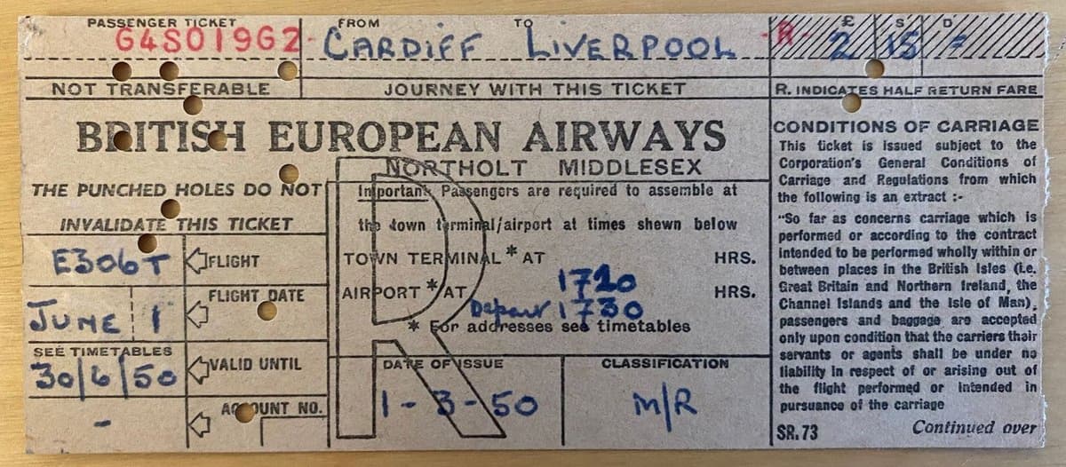 First Scheduled Helicopter Service Ticket Unearthed From 1950