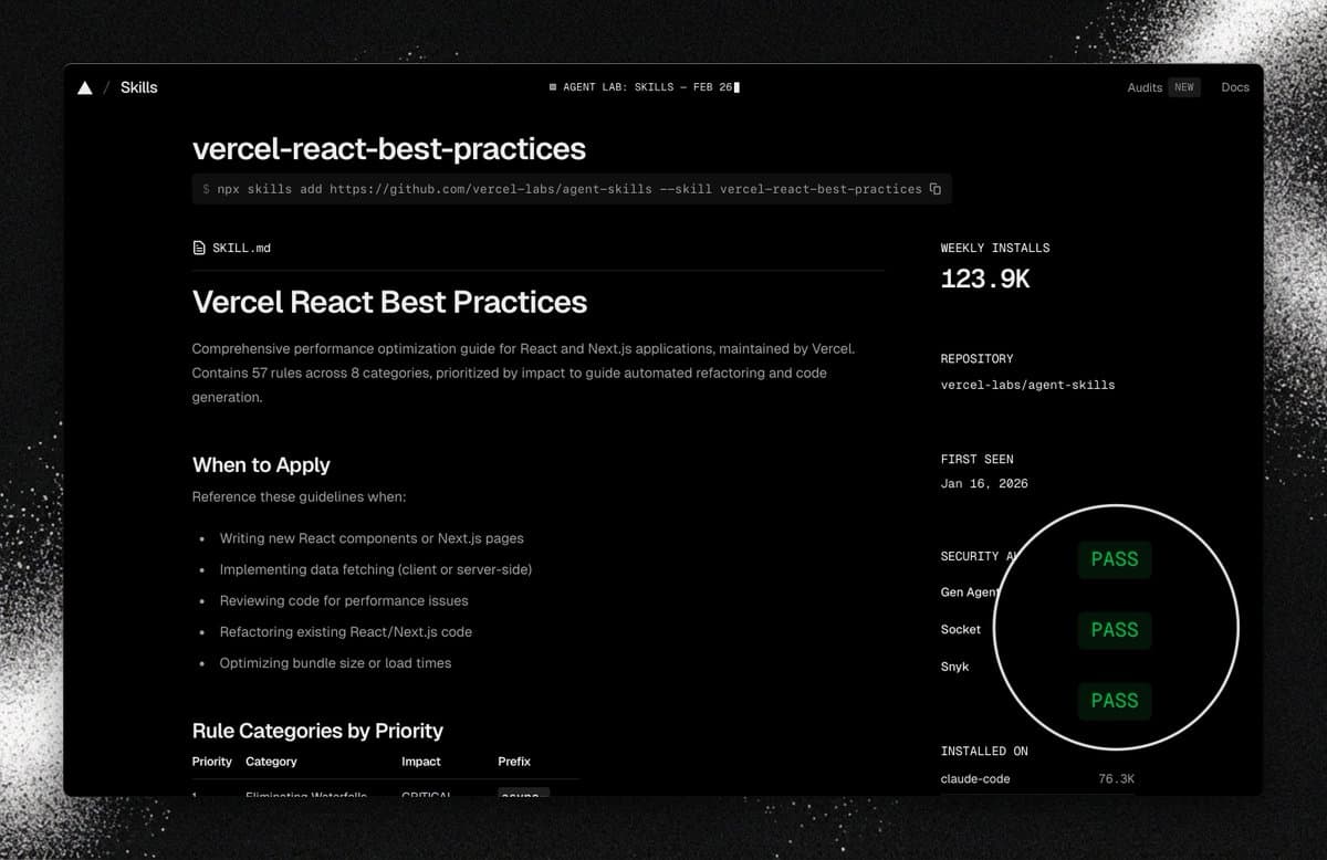Continuous Security Audit Across 62,000+ Open Skills