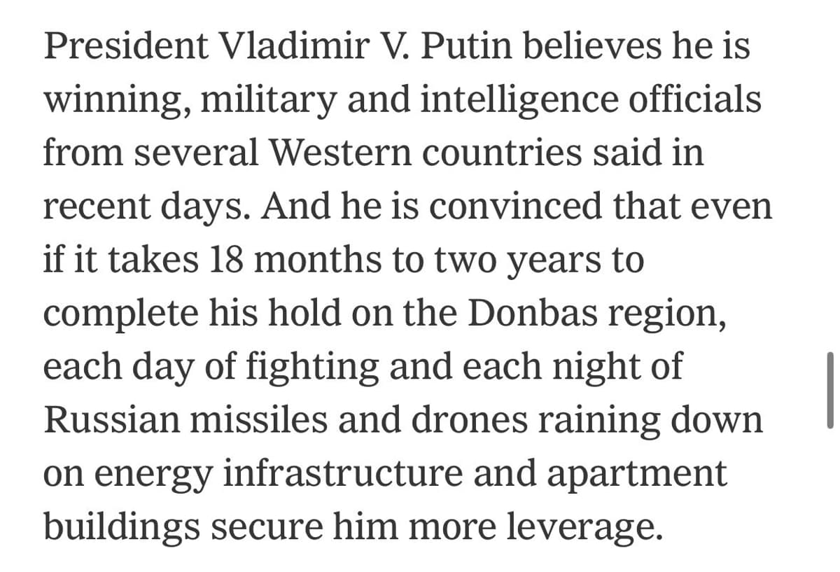 Putin Sees Prolonged War as Leverage, Feels Victorious