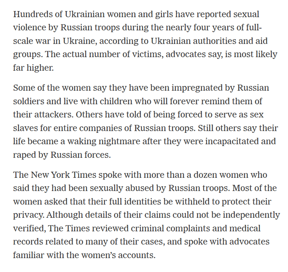 Ukrainian Women Reveal Widespread Russian War Rape