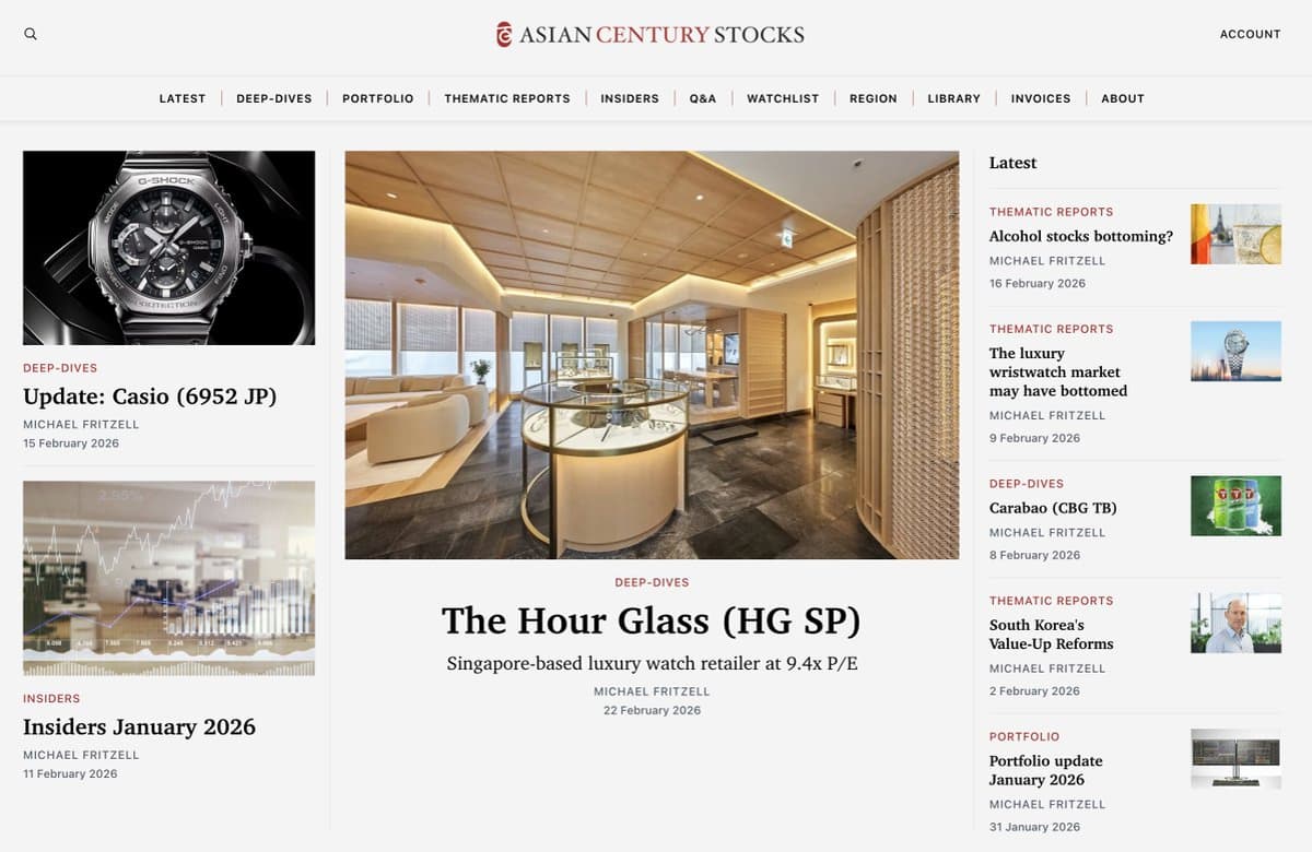 Hour Glass Valued at 9.4x P/E Amid Watch Market Rebound