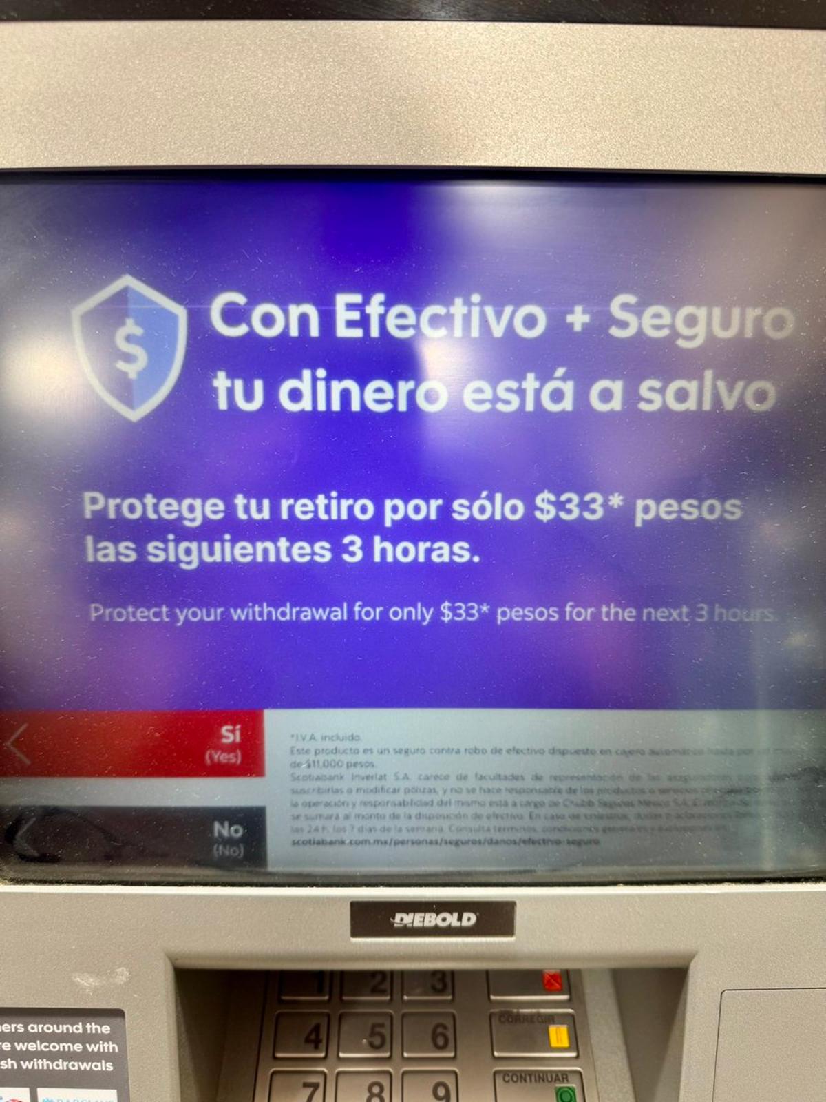 Mexico ATM Provides 3‑Hour Theft Insurance