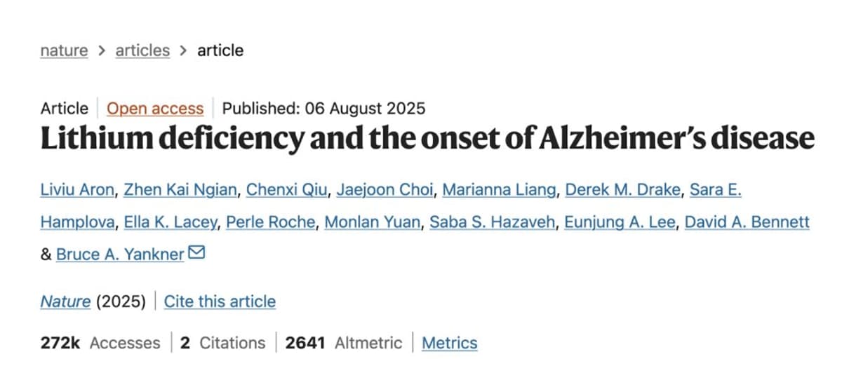Low‑Dose Lithium Orotate May Counteract Alzheimer’s Deficiency