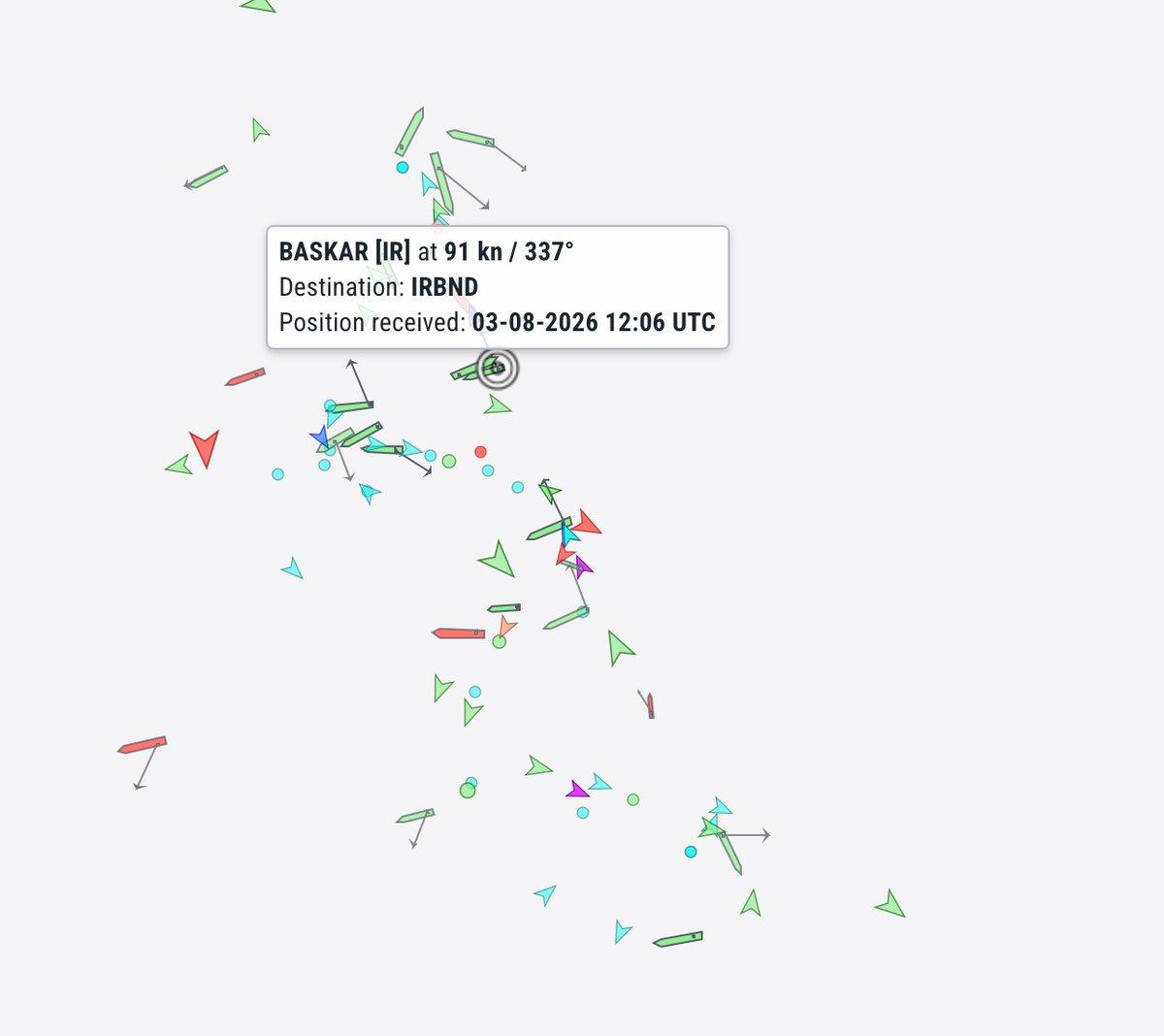 Strait of Hormuz AIS Data Shows Impossible Ship Speeds