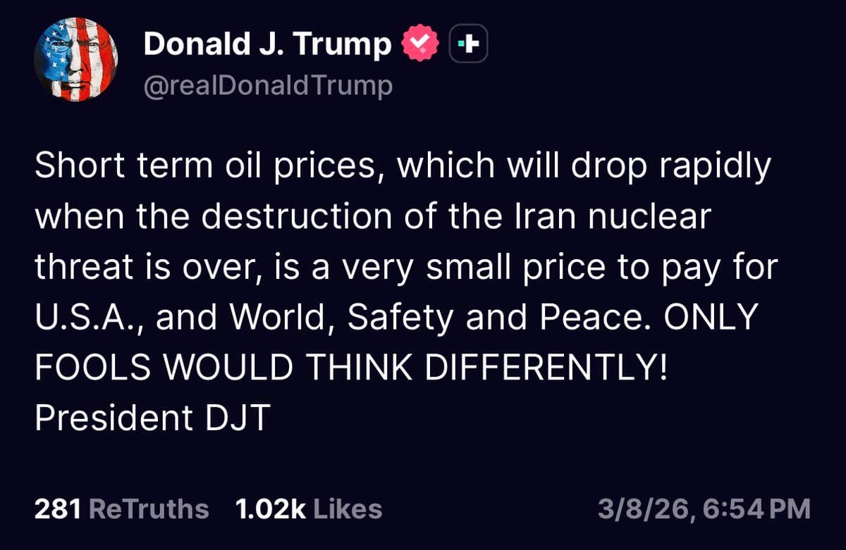 Trump's Claims Will Deepen Oil Market Disruption