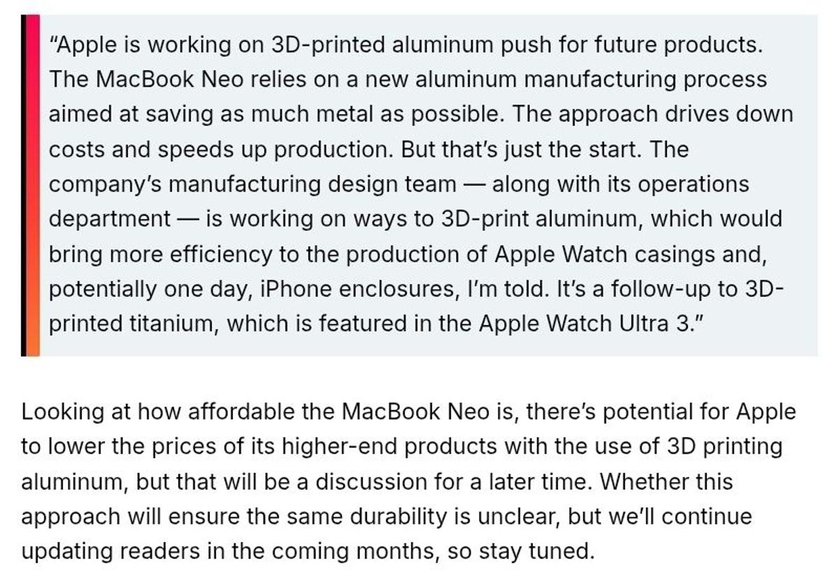 Apple Shifts to 3D‑printed Aluminum for Greener MacBooks
