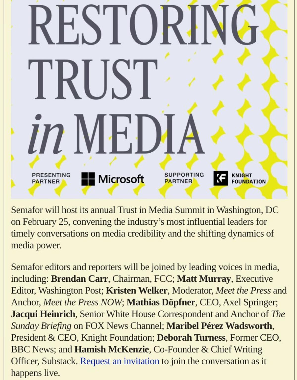 Semafor Claims Media Trust Amid Controversial Allies