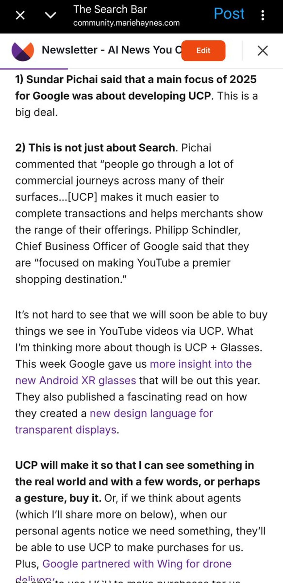 Google's UCP Will Let Glasses Shop Instantly