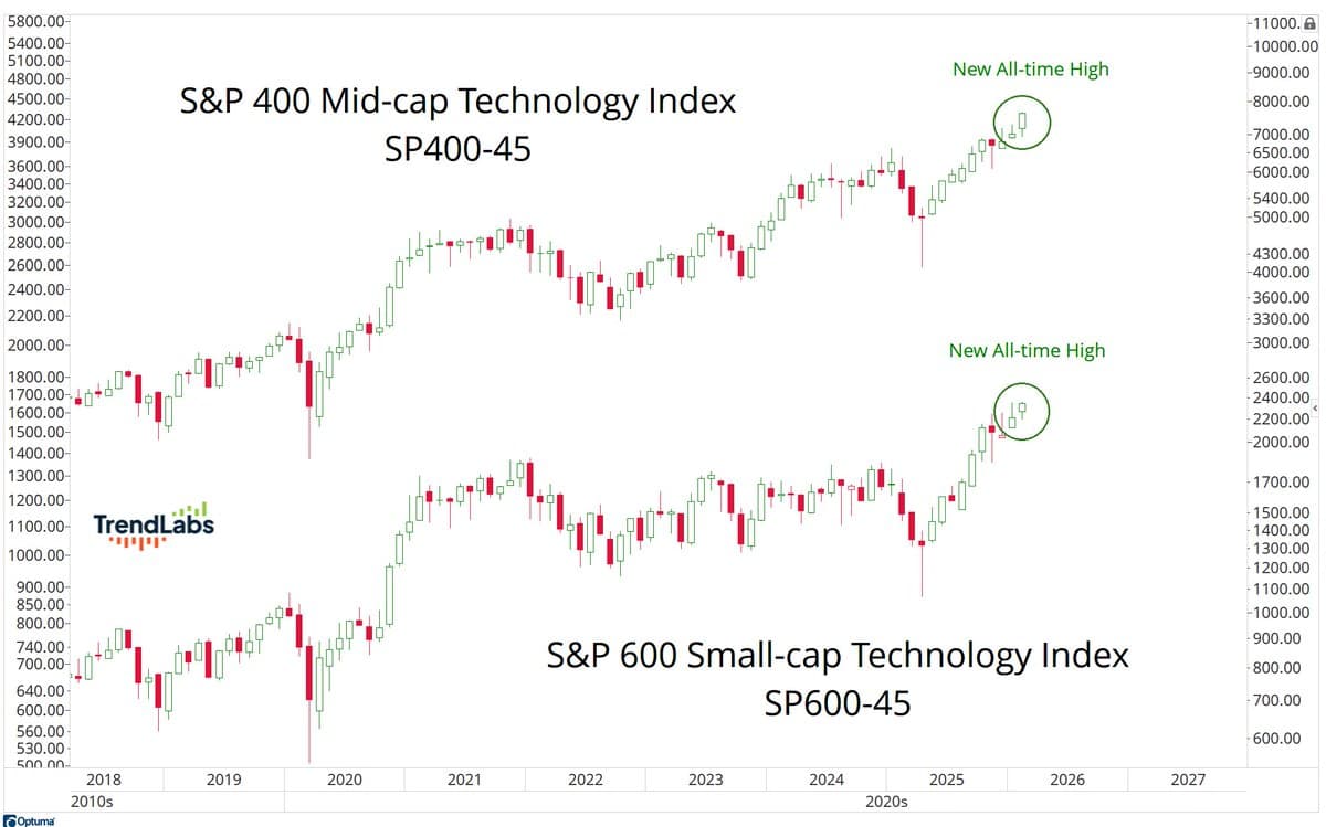 Mid- and Small-Cap Tech Surge Amid Large-Cap Decline