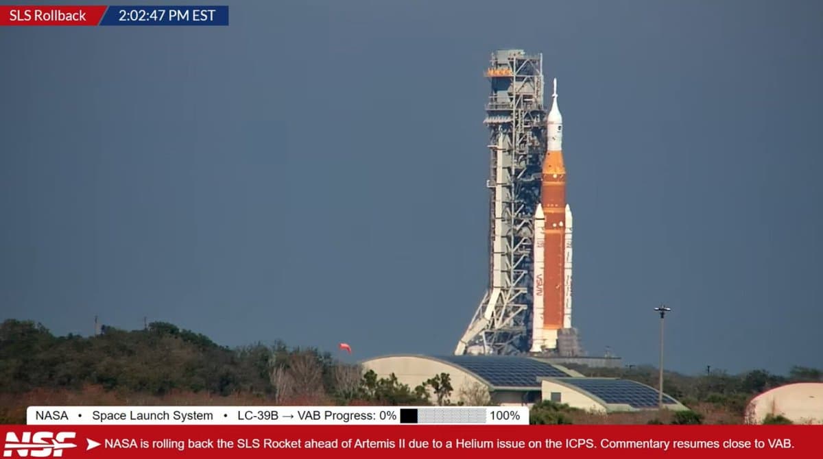 NASA Rolls Back SLS Booster, Removing Rocket From Artemis