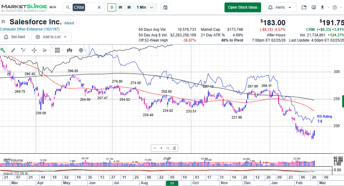 CRM Poised for Bounce; Dip‑buyers Eye Software Long