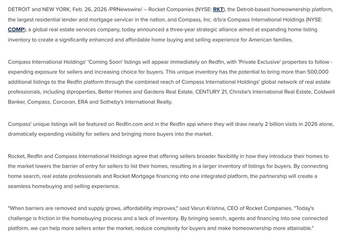 Rocket and Compass Join Forces to Challenge Zillow