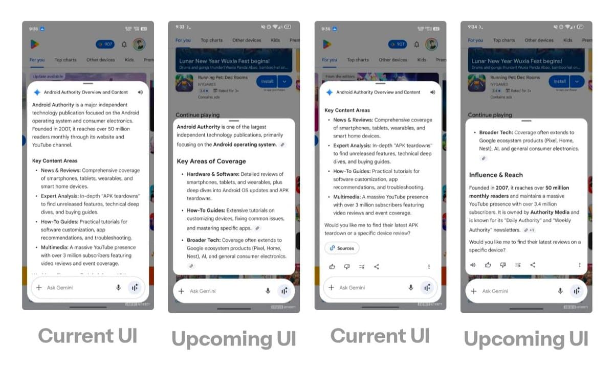 Gemini Android Gets Cleaner UI with New Shortcuts