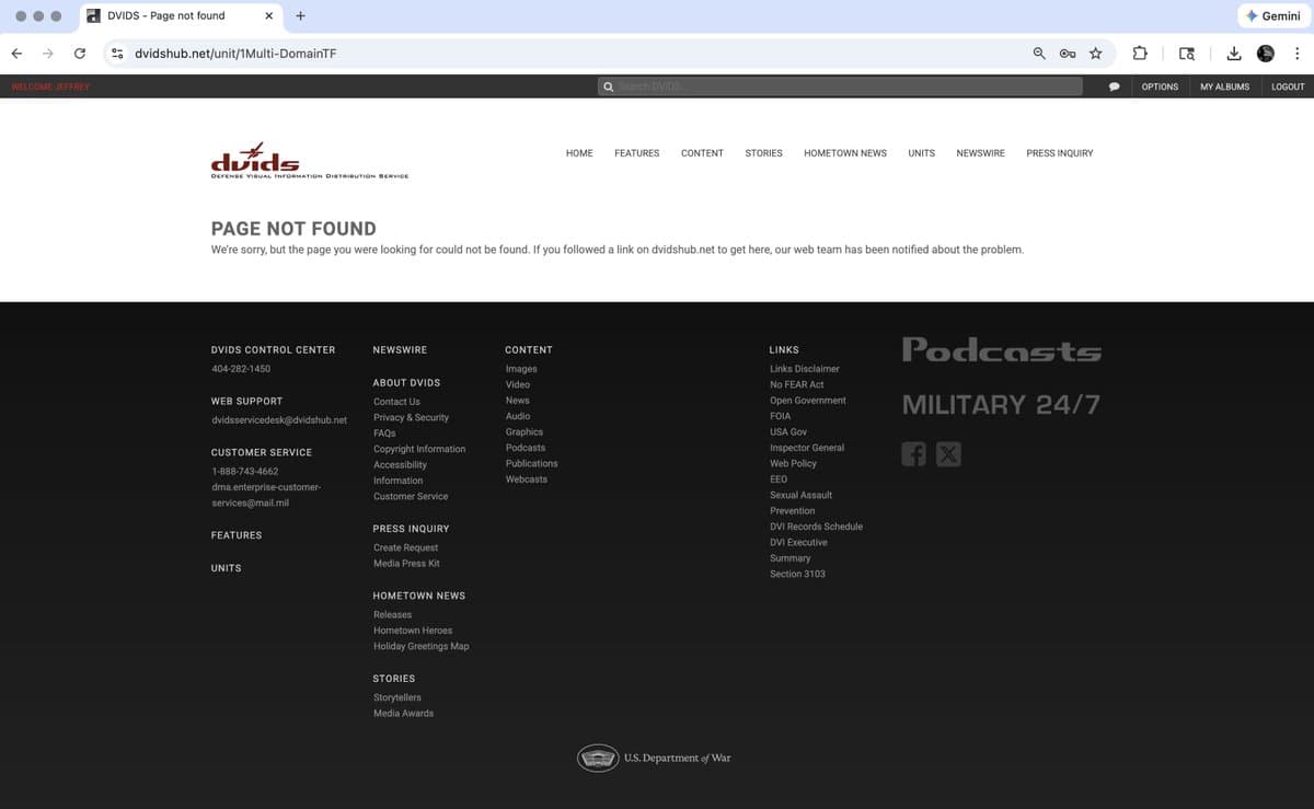 Info on 1st Multi-Domain Task Force Being Suppressed