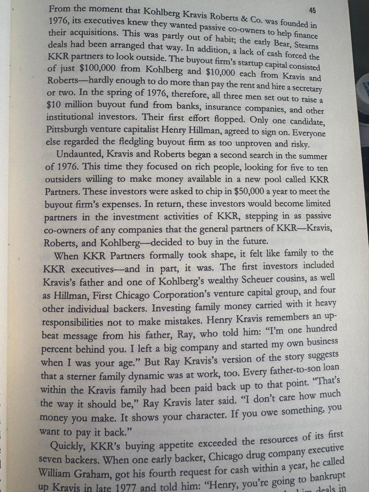 KKR Founders' First Capital and Early Investor Snapshot