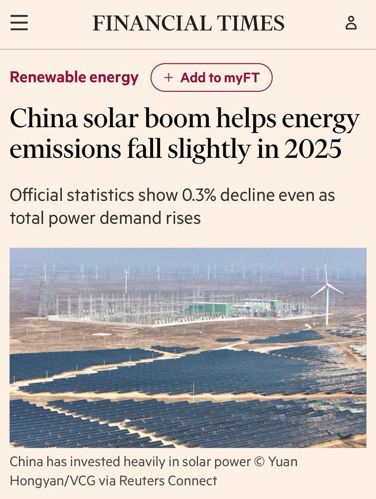 China’s Solar Surge Cuts Emissions Amid Rising Energy Use