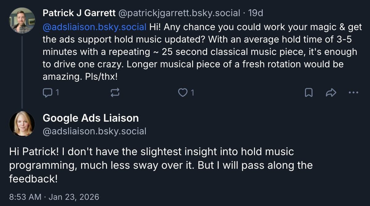 Google Ads Support Hold Music Frustrates Advertisers