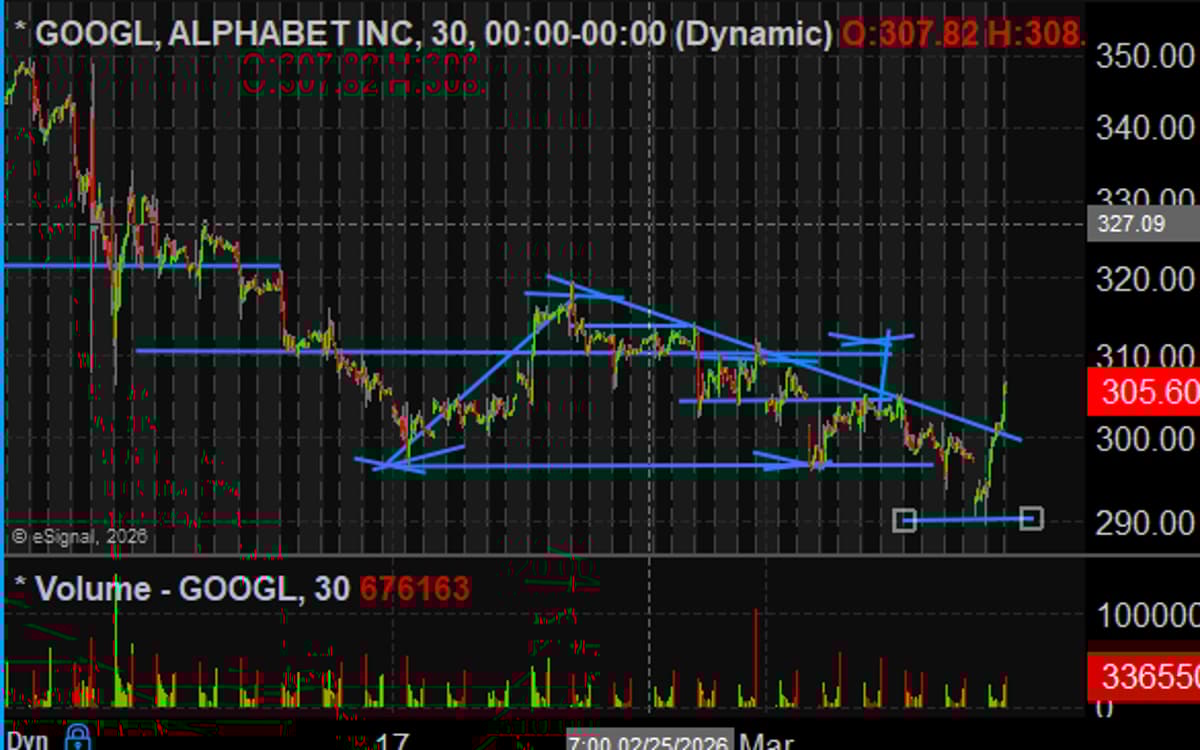Google Rebounds; Need >$305 Closes to Confirm Low