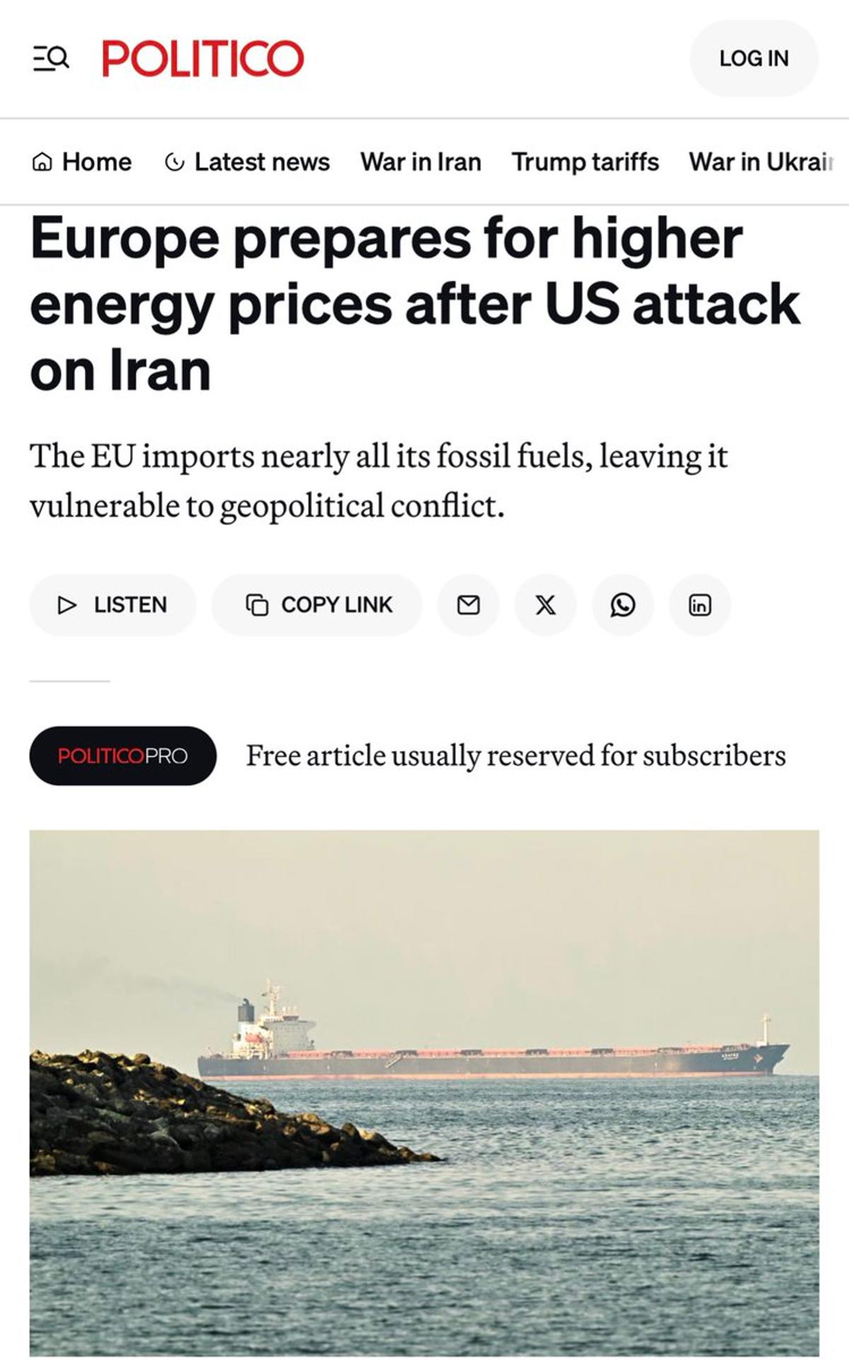 Europe’s Energy Dependence Exposes Critical Structural Vulnerability