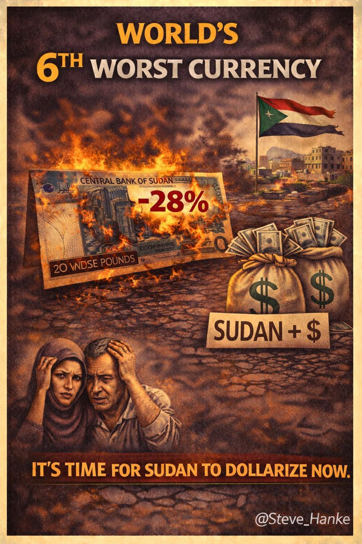 Sudan's Pound Plummets 28%, Ranks 6th Worst Globally
