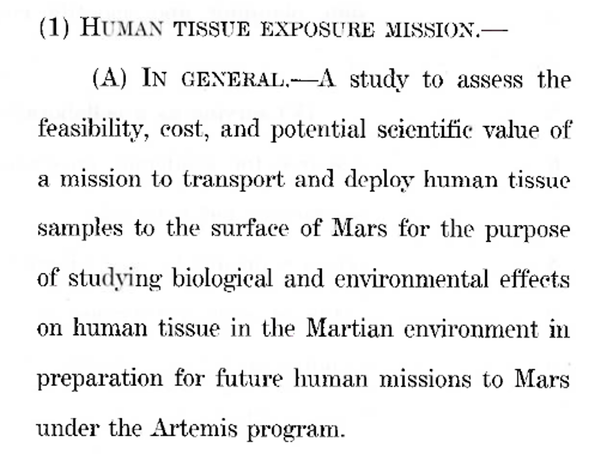 Senate Bill Calls for Human Mars Mission Study