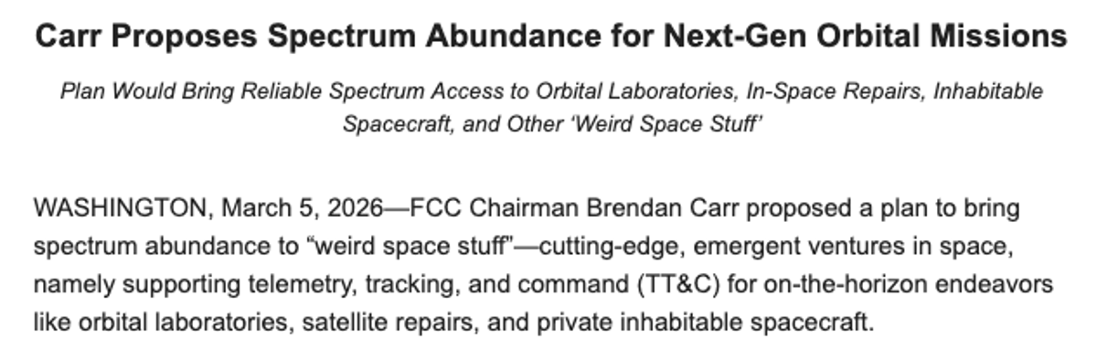 FCC to Allocate Spectrum for Emerging Space Activities