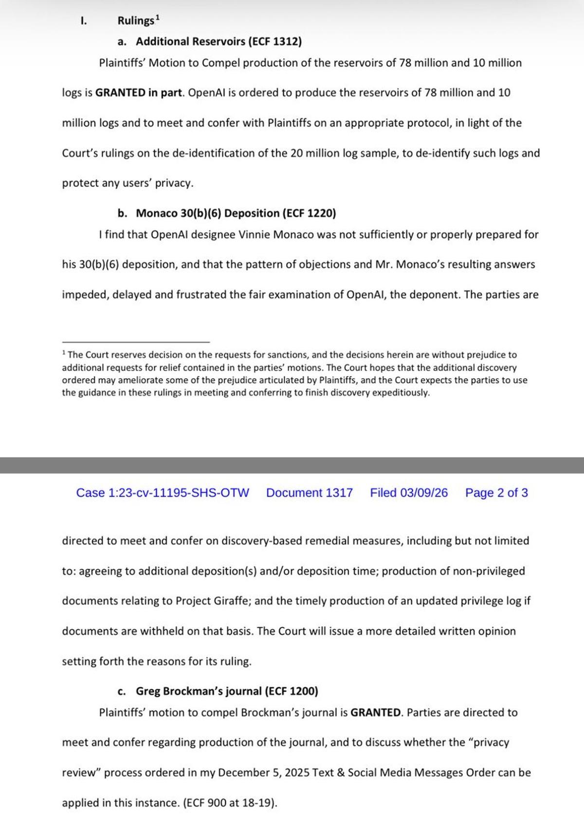 Court Forces OpenAI to Release Millions of Logs