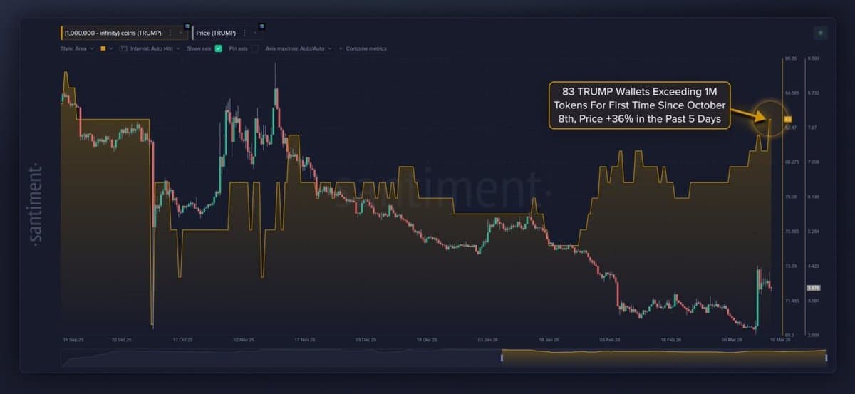 TRUMP Token Whales Hit Five‑month High, Rising Since Jan