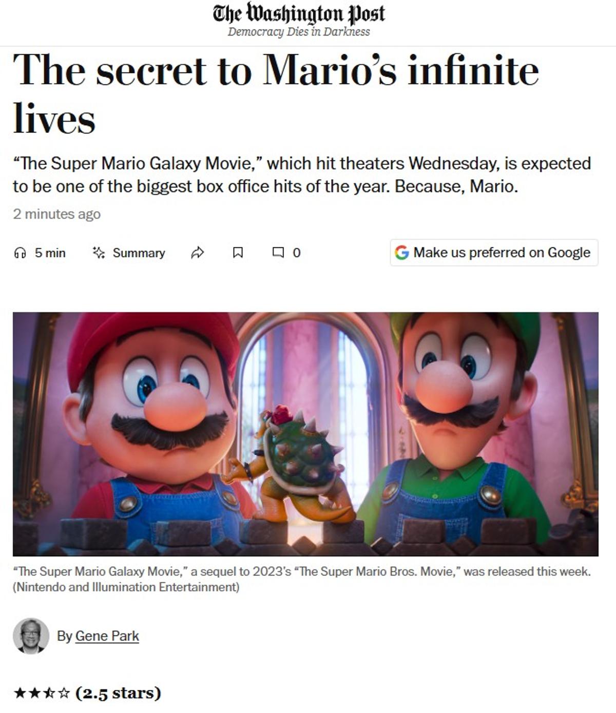 Mario Film Sparks Reflection on Cinema’s Origins and Immortality