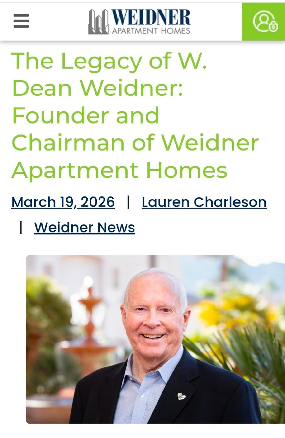 Dean Weidner: Legendary Owner of 12th‑Largest U.S. Apartment Portfolio