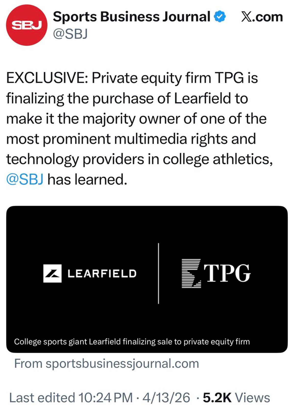 Sportico Editor Mislabels SBJ Story as Original Scoop