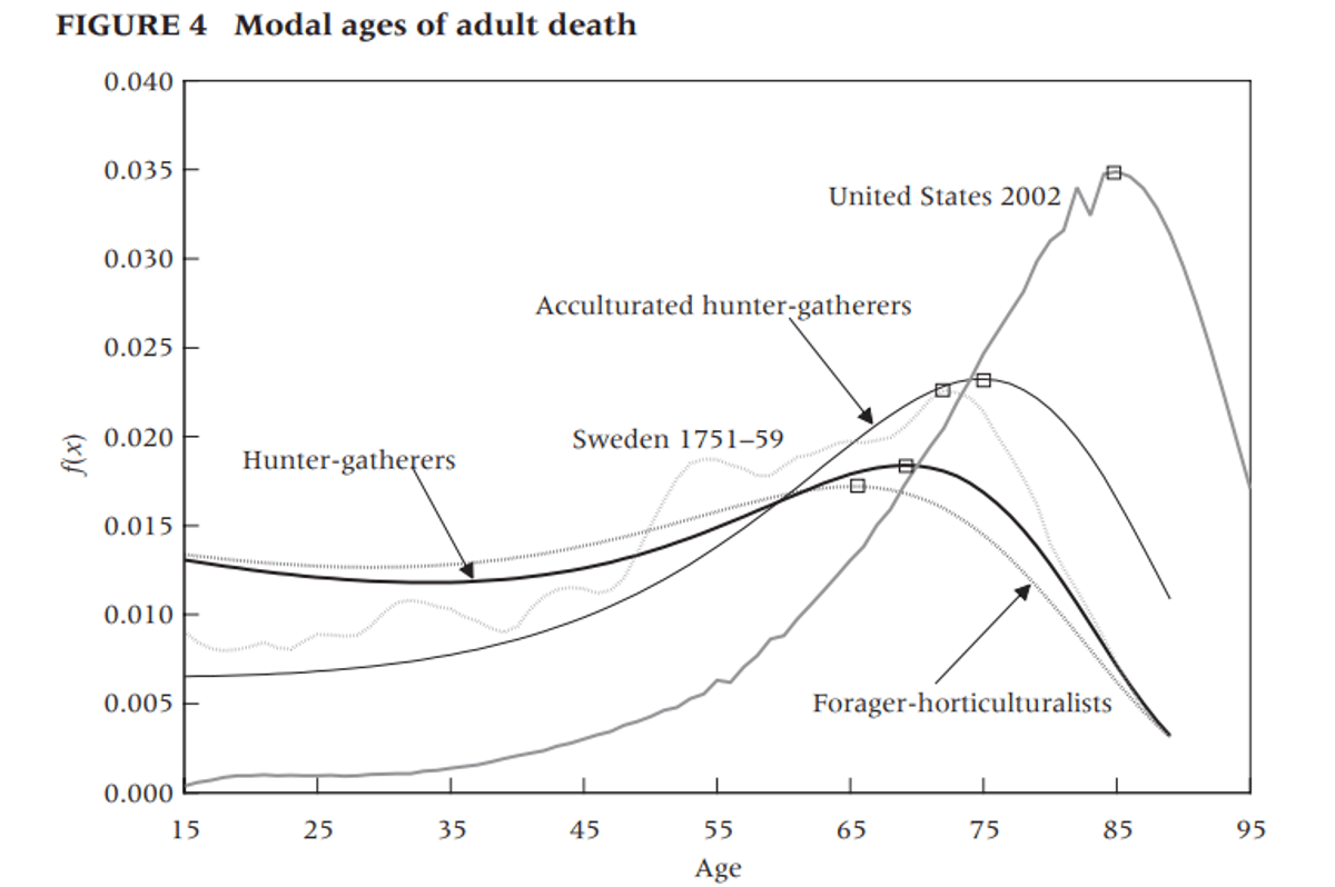 Modern Humans Outlive Pre‑modern Peers by ~15 Years