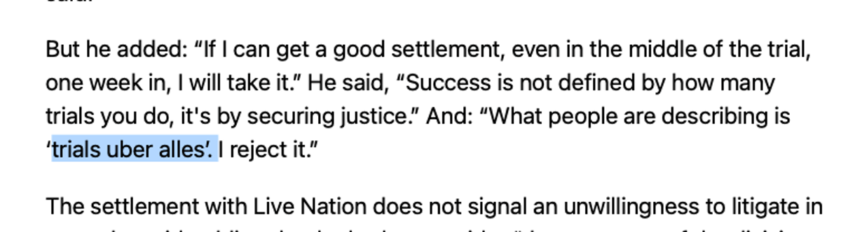 Antitrust Chief Cites Whiplash, Rejects Trial Oversight