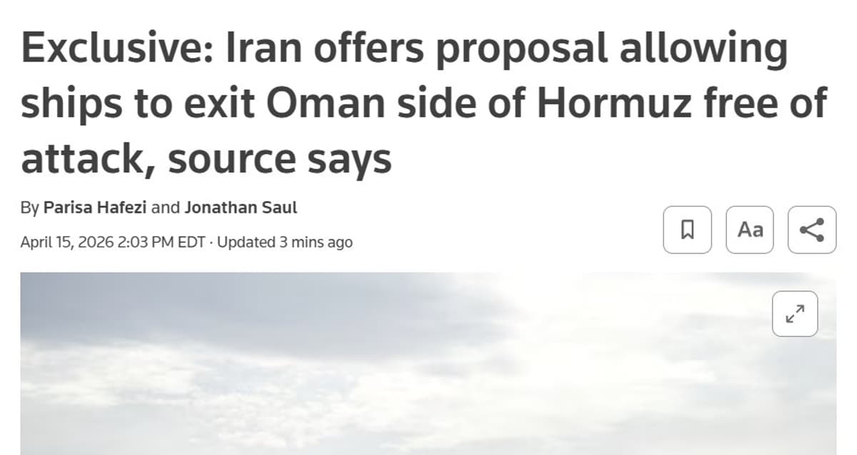 Iran Offers Free Passage Through Hormuz If US Deals