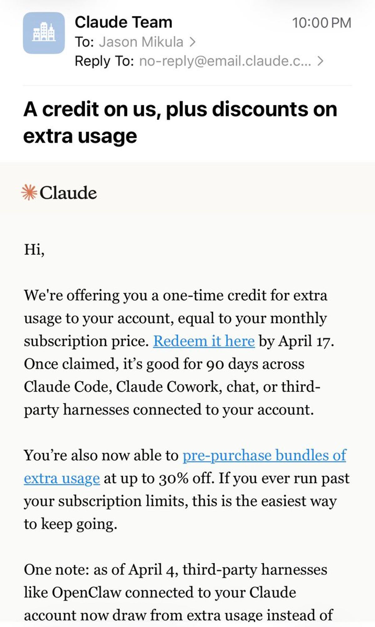 Anthropic Sends Easter Eve Email at Midnight