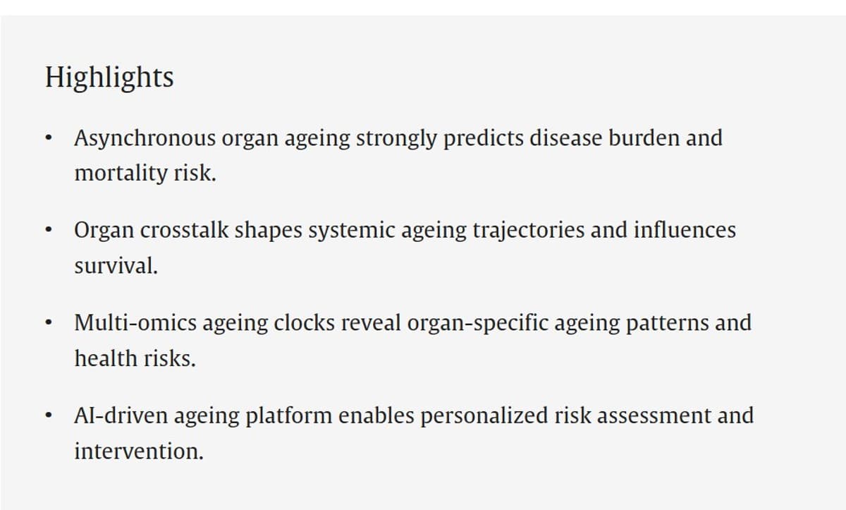 Organ Age Asynchrony Predicts Mortality Risk