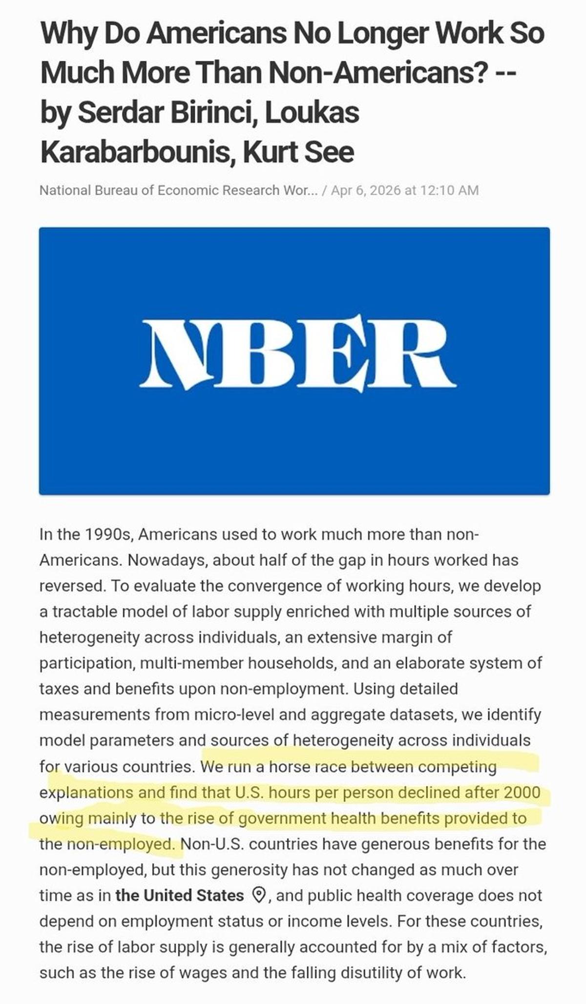 U.S. Work Hours Fell After 2000 Thanks to Health Benefits