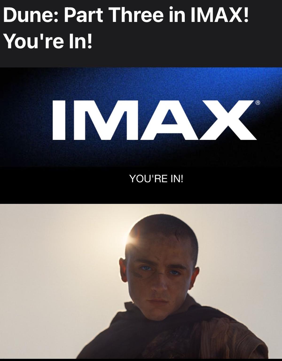 Dune Part Three IMAX Pre‑Sales Sell Out in Minutes