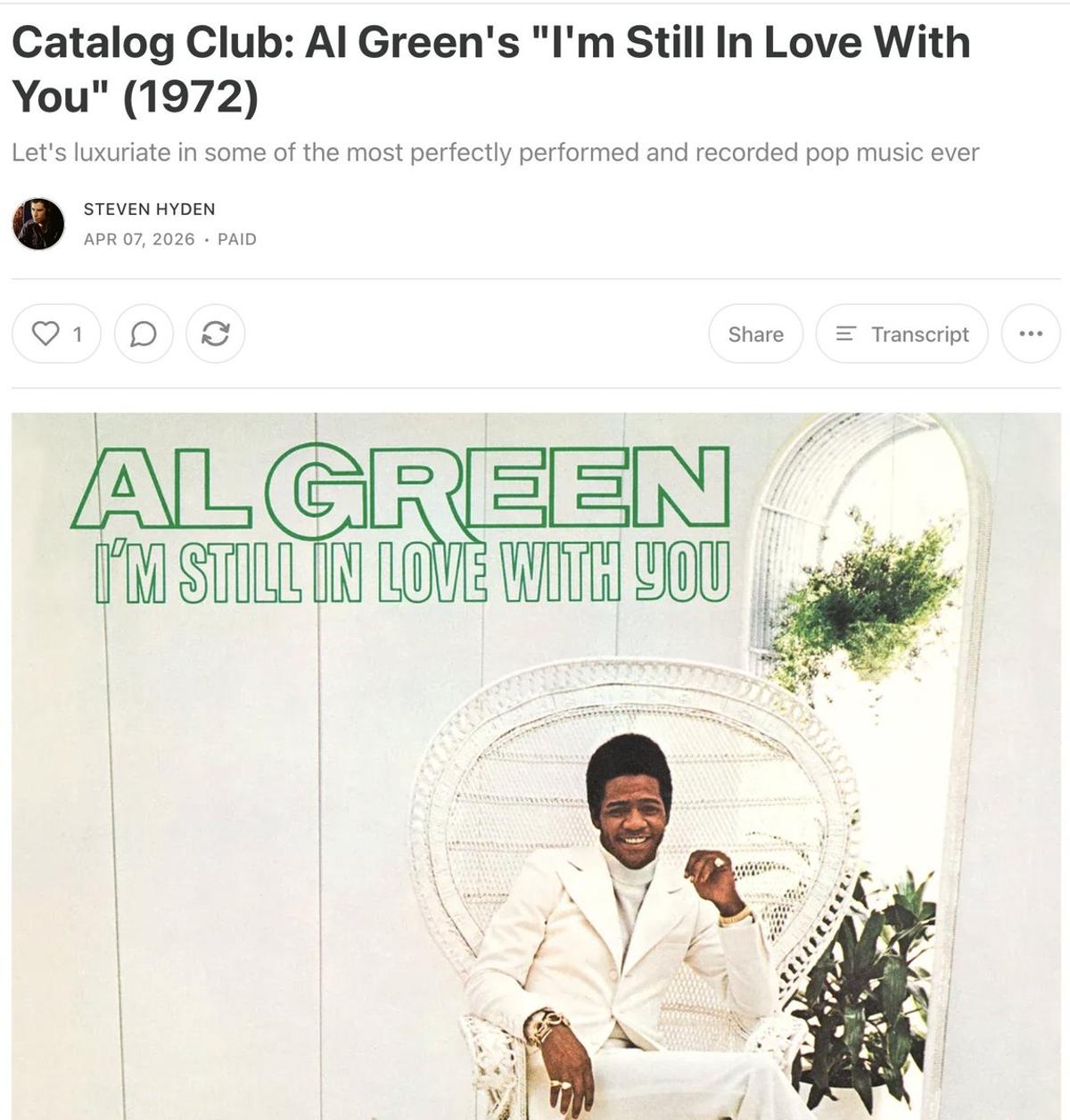 Celebrating Al Green's 80th with a Catalog Club