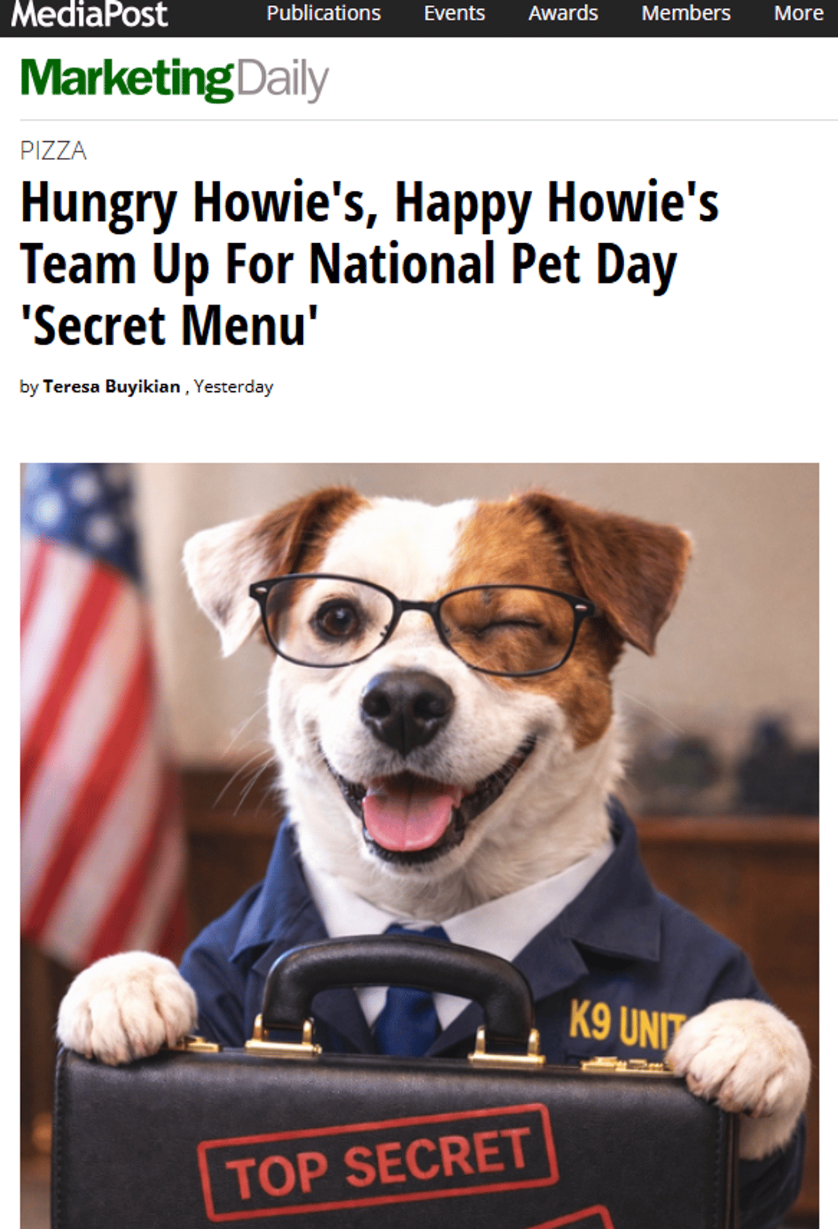Hungry Howie's Pet‑themed Secret Menu Leverages National Pet Day