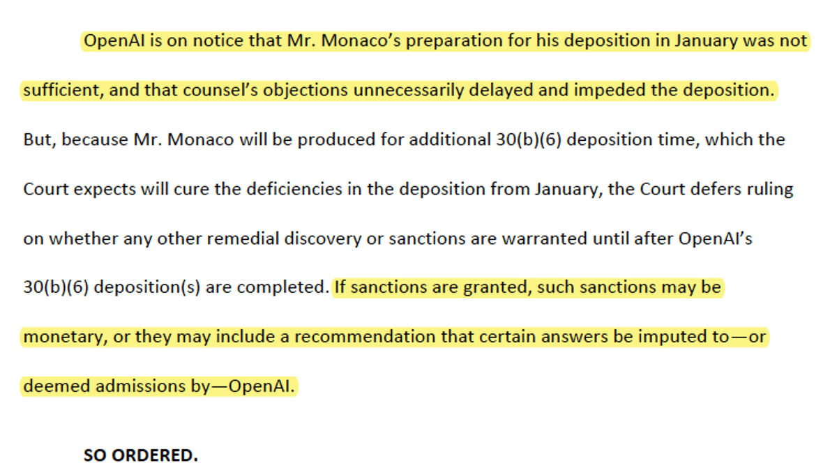 OpenAI Faces Court-Ordered Witness Sit‑down, Sanctions Risk