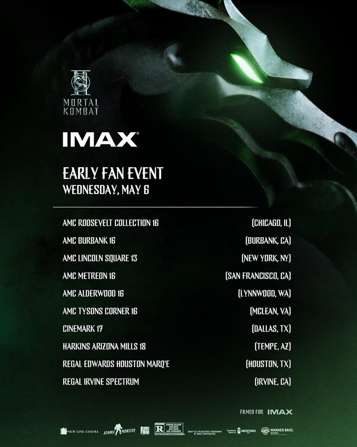 Mortal Kombat 2 Early IMAX Fan Screenings Begin Ticket Sales